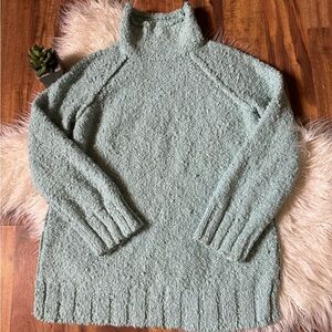 Moth Anthropologie Aqua Blue Chinky Knit Turtleneck Sweater